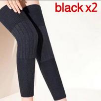 Unisex Winter Extra-long Warm Knee Braces Thicken Exercise Protection Leg Sleeves Protector Windproof Coldproof Leg Warmers black