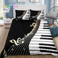 Music Note Piano Bedding Set Single Twin Full Queen King Size Bed Set Adult Kid Bedroom Instrument Bedding Gift 70x133cm 2pcs white
