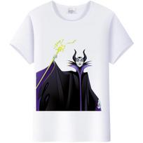 Vintage Cartoon Sleeping Beauty Summer Tee Villains Maleficent Tops White T-Shirts 90S Clothes Gothic Blouse Unisex S white