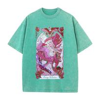 Funny Valentine's Day D4C JoJo's Bizarre Adventure Costume Men's and Women's Casual T-Shirt Vintage Washed Cotton Tee 3XL blue