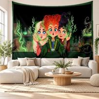 Hocus Pocus Sanderson Sisters Wall Tapestry Home Decor Hanging Cloth Art Background Tapestry for Bedroom 100cmx150cm gray