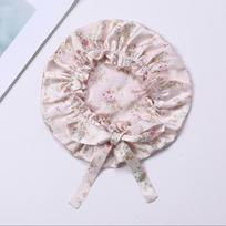16mm Double Layer Silk Sleep Cap Women Hair Protection Night Breathable Adjustable Satin Hat Small Floral