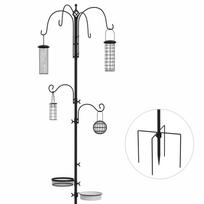 Bird Feeding Station Kit Wild Bird Feeder Pole With 6 Hooks 4 Hanging Feeders For Peanuts Seed Fat Balls For Garden