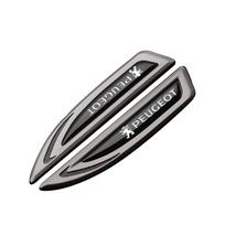 2 vnt. Automobilio stiliaus šoninės durys Kėbulo Sparno Peilis Emblema Metalinės Lipdukai Peugeot 407 508 2008 5008 307 308 3008 206 207 208 107 106 gray