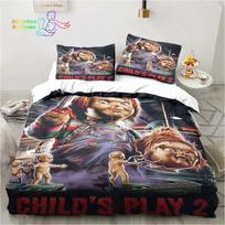 Horror Movie Chucky Bedding Set Single Twin Full Queen King Size Bed Set Adult Kid Bedroom Bedding Gift 70x133cm 2pcs black