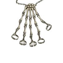 Metal Finger Ring Bracelet Five-Fingers Skeleton Bracelets Halloween Hand Bone Bracelet  Unisex sidabras