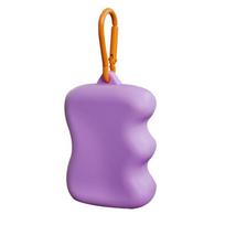 Food Grade Silicone Dog Treat Pouch BPA Free Carabiner Included Dog Treat Bag Portable Squeezable Pet Treat Holder violetinė