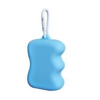 Food Grade Silicone Dog Treat Pouch BPA Free Carabiner Included Dog Treat Bag Portable Squeezable Pet Treat Holder mėlyna