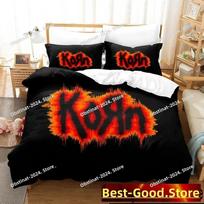 3D Print Korn Rock Band Bedding Set Printed Bed Set Duvet Cover Sheet Pillowcase Soft Quilt Cover Full Queen King Size Bedroom 70x133cm 2pcs
