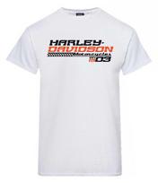 Harley-Davidson Men'S Drag Racing Crew-Neck Short Sleeve Cotton T-Shirt, White M white