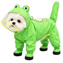Transparent Hood Four-legged Rain Coat Full-coverage Cat Rainproof Pet Clothes  Puppy L-Frog