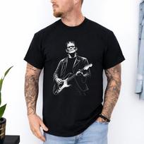 Vintage Frankenstein Playing Guitar Halloween Frankenstein T-Shirt 110 black