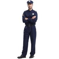 Cosplay Halloween Party Costumes Men Heroes Cosplay Sheriff Uniform Suit Detective Long Sleeve Color M black
