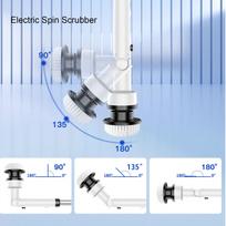 Electric Spin Scrubber Cordless Shower Scrubber with Replaceable Brush Heads Detachable Handle Power Cleaning Brush for Bathroom Floor Tile