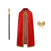 Holiday King Attire Soft Washable Cloak Durability Christmas Party Wear For Family Gatherings Cosplay And Festival Occasions M red