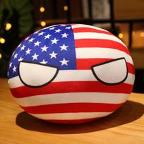Polandball Plush Doll Countryball USSR USA FRANCE RUSSIA UK JAPAN GERMANY CANANDA ITALY Stuffed Country Ball Toy Plush Pendant 10cm