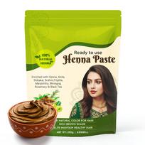 KAVERI Ready to Use Henna Paste for Hair | Natural Hair Color with Henna, Amla & Shikakai | Rich Brown Shade | No Chemicals | Helps Nourish & Streng yellow