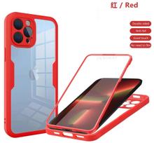 360 laipsnių pilnos apsaugos skysto silikono dėklas, skirtas iPhone 16 16E 15 14 13 12 11 Pro Max X XR SE Plus, smūgiams atsparus dangtelis, ekrano plėvelė for iPhone 15Pro Max raudona
