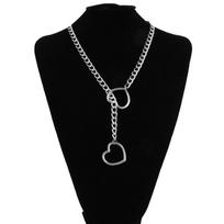 Širdelės grandinėlė moterims, punk roko meilės grandinėlė, chokeriai, dovanos, reguliuojami gotikiniai papuošalai 70CM gray