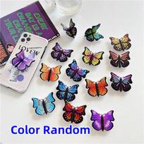Beautiful Butterfly Expanding Phone Stand Grip Finger Rring Support Anti-Fall Round Foldable Mobile Phone Holder for IPhone 11 black