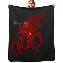 DRAGON AGE ORIGINS Throw Blanket Cozy Warm Blanket for Bed Room Decor Size: 75*100cm, Weight: 230 GSM