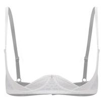 Seksualus permatomas gėlėtas nėriniuotas liemenėlė moterims S-XXL: Push-up 1/4 puodelio su lankeliais, Balconette lentynos liemenėlės apatinio trikotažo komplektas medaus mėnesiui M balta