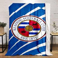 Reading FC Emblem bedroom blanket, Blue Background printed Flannel blanket for bedroom, living room, sofa, and nap 80x120cm(31*47in) white