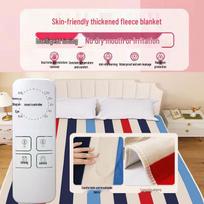 Išmanioji vandeniu šildoma elektrinė antklodė su pastovia temperatūra dvigulei lovai Smart Stripes with 5 Levels beige
