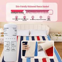 Išmanioji vandeniu šildoma elektrinė antklodė su pastovia temperatūra dvigulei lovai Smart Stripes with 5 Levels beige