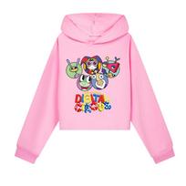 5695 Kids Girls The Amazing Digital Circus Printed Hooded Sweatshirt Long Sleeves Hoodies 110cm rožinė