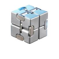 Alloy&Plastic Infinity Cube Fidget Toy Ultra-Durable Sensory Stress Reliever For Adults & Kids Anxiety Relief Gift gray