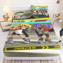 Game, Splatoon, Printed Home 2/3-Piece Set 1Fitted Sheet Universal, Suitable For Children And Adults Bedding Full Set 90x190x25cm black