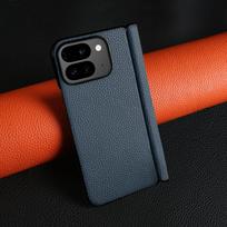Google Pixel 9 Pro Fold dėklas Natūralios odos dangtelis Pixel 10Pro Fold Capa Apsauginis Etui Galinis Coque Carcasa be priekio for pixel 10 pro fold gray