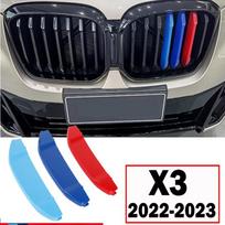 3 vnt. Automobilio grotelių apdailos juostelė, skirta BMW X3 E83 F25 G01 2003 2004 2005 2006 2007-2020 Sportinių grotelių juostelės spaustukas Performance M