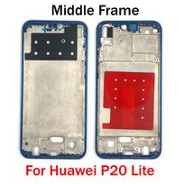 Middle Frame For Huawei G9 P9 P10 P20 P30 P40 Lite E LCD Front Frame Housing Bezel With Side Button P20 Lite Blue red