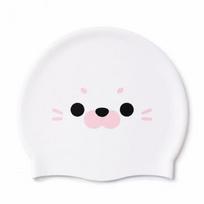 Ear Protection Silicone Swim Caps Animal Printed Seal Swim Hat Swimming Caps  Women Girls Middle printed