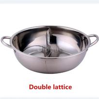 28–30 cm nerūdijančio plieno 1,5 mm 2 grotelių stora dviguba ausų sriubos viryklė Hot Pot Twin Divided Indų indukcinė viryklė 24cm black