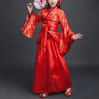 Traditional Hanfu Dress Set for Women Ancient Kimono Robe with Wide Sleeves and Sash for Festivals Performances Cosplay 160 raudona