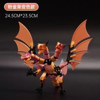 Cool Three-Headed Flying Dragon Model Anime Figures 3D Printed Joint Movable Demon Flying Dragon Toy Diy Assembly Desk Ornament