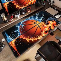 Water Flame Basketball Overlock Mouse Pad Desk Accessories Game Console Pad Office Pad Computer Laptop Pad Keyboard Hybxaxc 800x300x2mm red
