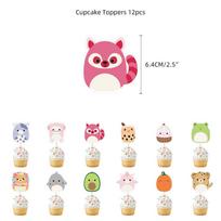 Squishmallows Gimtadienio Šventės Reikmenų Rinkinys Su Torto Viršumi, Balionais Ir Vėliavėle. Idealiai Tinka Vaikams. 12pcs Toppers