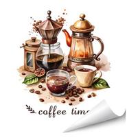 Kavos arbatos puodelio sienos lipdukas Nuimamas, nulupamas ir klijuojamas Latte sienos meno lipdukai Juokingas kavos ženklas virtuvei, namų biurui, parduotuvei, barui, kavinei, užeigai, restoranui F beige