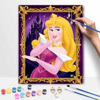 Disney Princess Aurora Sleeping Beauty Oil Paint by Numbers Painting Art Kit Handmade Painting Home Decor Gift 30x40cm yellow