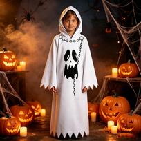 Kids Cape Halloween Party Costume Dress-Up Outfit Non-Glowing 130 white