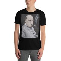 Winston Churchill And Cigar ShortSleeve Unisex TShirt Unisex T-Shirt M gray