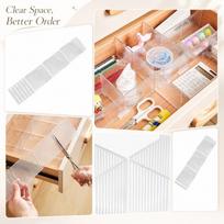 Adjustable Clear Plastic Storage Divider Insert for Organizing Drawers and Cabinets with Customizable Length Design for Efficient Space Management One Size