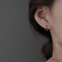 REETI 925 Silver Earrings Geometric Black zircon Earrings For Women Gift Earings Jewelry Gift sidabras