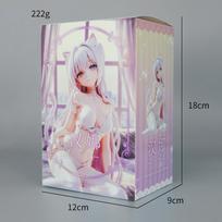 Anime Periphery 13.5cm Hana Cat Girl Figure White Lingerie Nekomimi Sexy Beautiful Girls Sitting Model Desktop Decoration Toys no box white