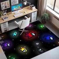 Among Us Pattern Rug, Indoor/Outdoor Mat, for Picnic, Gameroom, Bedroom, Office, Living Room, Home Decor Carpet, Birthday Gift 80cmx120cm gray