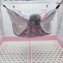 Small Pet with 3-Layer Cotton Warm Hanging Sleeping for Hamster, Squirrel, Glider - Gray 2020 One Size gray